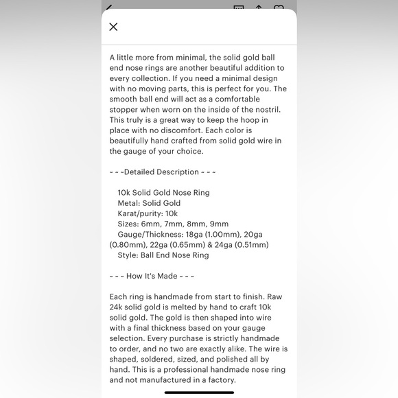 24g Rose Gold Nose Ring 8mm - Picture 3 of 3